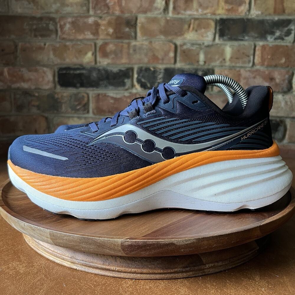 Saucony Hurricane 24 Max Cushion Stability Men's 8.5 Navy Running Shoes Sneakers
